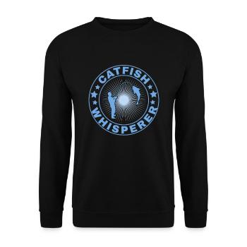 Catfish Whisperer - Wels Catfish Hunter - Unisex Pullover - Schwarz - Vorne - Alina (178cm) & Michal (187cm)