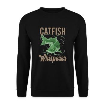 Catfish Whisperer - Wels Catfish Hunter - Unisex Pullover - Schwarz - Vorne - Alina (178cm) & Michal (187cm)