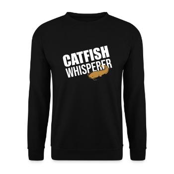 Catfish Whisperer - Wels Catfish Hunter - Unisex Pullover - Schwarz - Vorne - Alina (178cm) & Michal (187cm)
