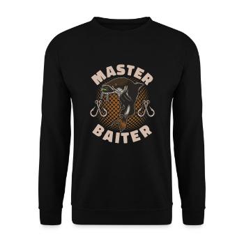 Master Baiter - Wels Catfish Hunter - Unisex Pullover - Schwarz - Vorne - Alina (178cm) & Michal (187cm)