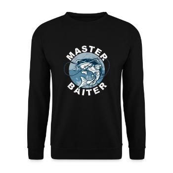 Master Baiter - Wels Catfish Hunter - Unisex Pullover - Schwarz - Vorne - Alina (178cm) & Michal (187cm)