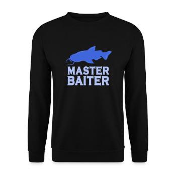 Master Baiter - Wels Catfish Angler Fischen Angeln - Unisex Pullover - Schwarz - Vorne - Alina (178cm) & Michal (187cm)