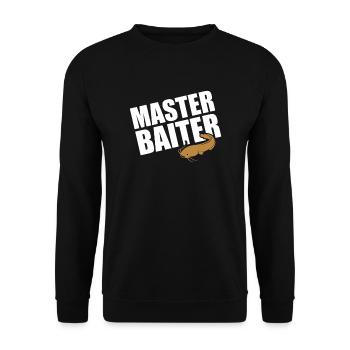 Master Baiter - Wels Catfish Angler Fischen Angeln - Unisex Pullover - Schwarz - Vorne - Alina (178cm) & Michal (187cm)