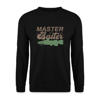 Master Baiter - Wels Catfish Angler Fischen Angeln - Unisex Pullover - Schwarz - Vorne - Alina (178cm) & Michal (187cm)