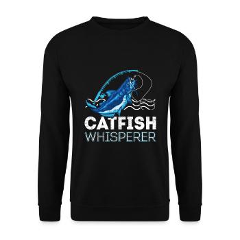 Catfish Whisperer - Wels Catfish Hunter - Unisex Pullover - Schwarz - Vorne - Alina (178cm) & Michal (187cm)