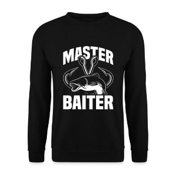 Master Baiter - Wels Catfish Hunter - Unisex Pullover - Schwarz - Vorne - Alina (178cm) & Michal (187cm)