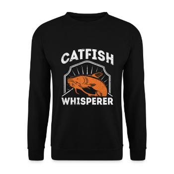Catfish Whisperer - Wels Catfish Hunter - Unisex Pullover - Schwarz - Vorne - Alina (178cm) & Michal (187cm)