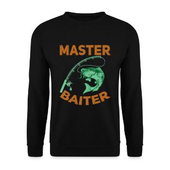 Master Baiter - Wels Catfish Hunter - Unisex Pullover - Schwarz - Vorne - Alina (178cm) & Michal (187cm)