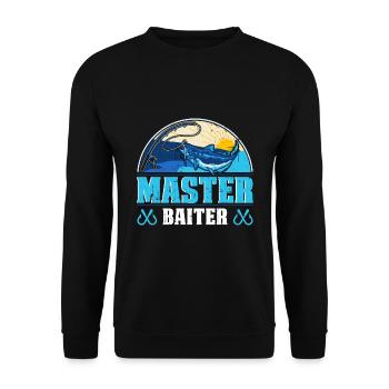Master Baiter - Wels Catfish Hunter - Unisex Pullover - Schwarz - Vorne - Alina (178cm) & Michal (187cm)