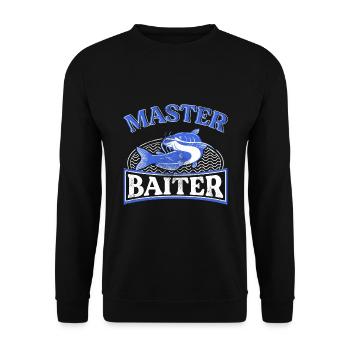 Master Baiter - Wels Catfish Hunter - Unisex Pullover - Schwarz - Vorne - Alina (178cm) & Michal (187cm)
