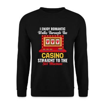 Casino Las Vegas Urlaub Glückspiel - Unisex Pullover - Schwarz - Vorne - Alina (178cm) & Michal (187cm)