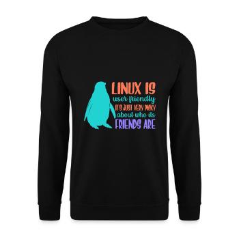 Linux ist benutzerfreundlich - Cloud Computing - Unisex Pullover - Schwarz - Vorne - Alina (178cm) & Michal (187cm)