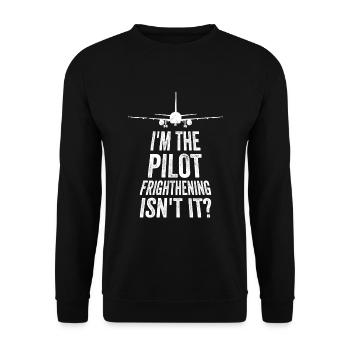 Le commandant de bord dit voler - Sweat-shirt Unisexe - noir - Devant - Alina (178cm) & Michal (187cm)