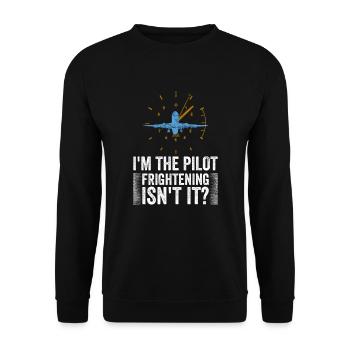 Le commandant de bord dit voler - Sweat-shirt Unisexe - noir - Devant - Alina (178cm) & Michal (187cm)