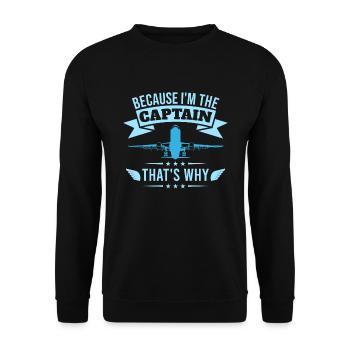 Parce que je suis le commandant de bord Pilot Flight Captain Flyer - Sweat-shirt Unisexe - noir - Devant - Alina (178cm) & Michal (187cm)