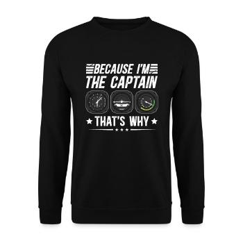 Because I'm the captain Pilot Flight Captain Flyer - Unisex Sweatshirt - black - Front - Alina (178cm) & Michal (187cm)