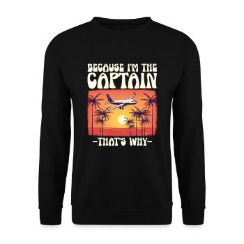 Parce que je suis le commandant de bord Pilot Flight Captain Flyer - Sweat-shirt Unisexe - noir - Devant - Alina (178cm) & Michal (187cm)