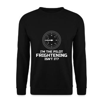 Ich Bin Pilot - Flugkaptiän Passagierflugzeug - Unisex Pullover - Schwarz - Vorne - Alina (178cm) & Michal (187cm)
