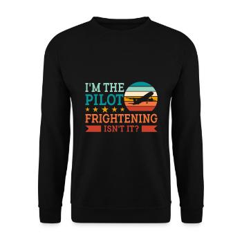 Ich Bin Pilot - Flugkaptiän Passagierflugzeug - Unisex Pullover - Schwarz - Vorne - Alina (178cm) & Michal (187cm)