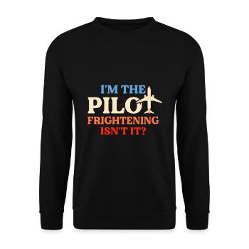 Ich Bin Pilot - Flugkaptiän Passagierflugzeug - Unisex Pullover - Schwarz - Vorne - Alina (178cm) & Michal (187cm)
