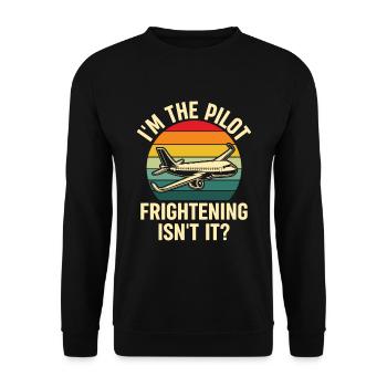 Ich Bin Pilot - Flugkaptiän Passagierflugzeug - Unisex Pullover - Schwarz - Vorne - Alina (178cm) & Michal (187cm)