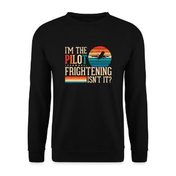 Ich Bin Pilot - Flugkaptiän Passagierflugzeug - Unisex Pullover - Schwarz - Vorne - Alina (178cm) & Michal (187cm)