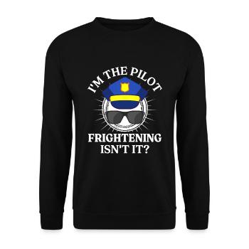 Ich Bin Pilot - Flugkaptiän Passagierflugzeug - Unisex Pullover - Schwarz - Vorne - Alina (178cm) & Michal (187cm)