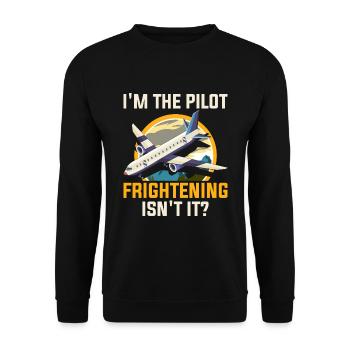 Ich Bin Pilot - Flugkaptiän Passagierflugzeug - Unisex Pullover - Schwarz - Vorne - Alina (178cm) & Michal (187cm)