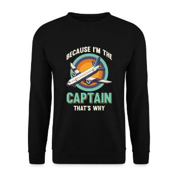 Parce que je suis le commandant de bord Pilot Flight Captain Flyer - Sweat-shirt Unisexe - noir - Devant - Alina (178cm) & Michal (187cm)