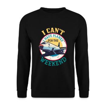 Airline Pilot Aviation Captain Jumbo Jet - Unisex Sweatshirt - black - Front - Alina (178cm) & Michal (187cm)