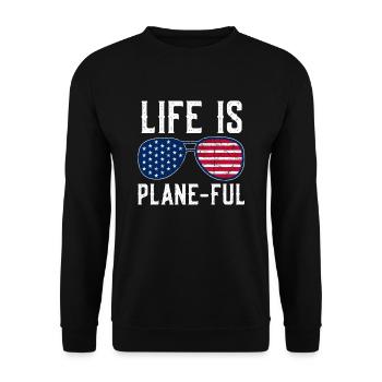 Pilote de ligne Capitaine d’aviation Jumbo Jet - Sweat-shirt Unisexe - noir - Devant - Alina (178cm) & Michal (187cm)