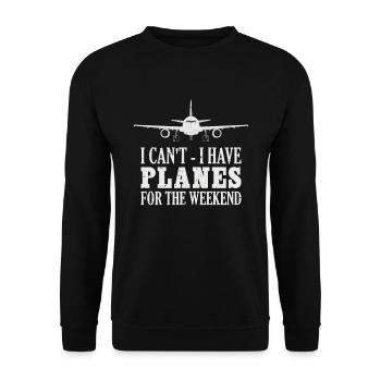 Airline Pilot Aviation Flugkapitän Jumbo Jet - Unisex Pullover - Schwarz - Vorne - Alina (178cm) & Michal (187cm)