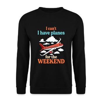 Airline Pilot Aviation Flugkapitän Jumbo Jet - Unisex Pullover - Schwarz - Vorne - Alina (178cm) & Michal (187cm)
