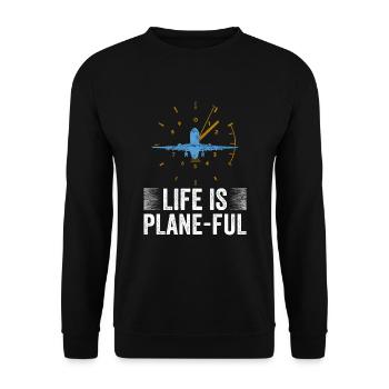 Airline Pilot Aviation Flugkapitän Jumbo Jet - Unisex Pullover - Schwarz - Vorne - Alina (178cm) & Michal (187cm)