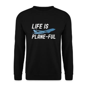 Airline Pilot Aviation Flugkapitän Jumbo Jet - Unisex Pullover - Schwarz - Vorne - Alina (178cm) & Michal (187cm)