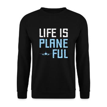 Airline Pilot Aviation Flugkapitän Jumbo Jet - Unisex Pullover - Schwarz - Vorne - Alina (178cm) & Michal (187cm)