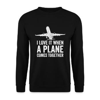 Captain Airline Pilot Jumbo Jet - Unisex Sweatshirt - black - Front - Alina (178cm) & Michal (187cm)