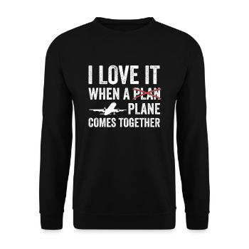 Captain Airline Pilot Jumbo Jet - Unisex Sweatshirt - black - Front - Alina (178cm) & Michal (187cm)