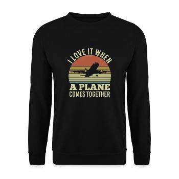 Captain Airline Pilot Jumbo Jet - Unisex Sweatshirt - black - Front - Alina (178cm) & Michal (187cm)