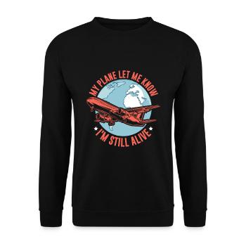 Airline Pilot Pun Flugzeugpilot - Unisex Pullover - Schwarz - Vorne - Alina (178cm) & Michal (187cm)