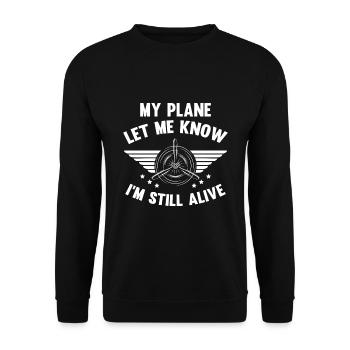 Airline Pilot Pun Flugzeugpilot - Unisex Pullover - Schwarz - Vorne - Alina (178cm) & Michal (187cm)