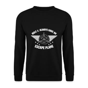 Pilote de ligne Capitaine d’avion d’évacuation Pilote - Sweat-shirt Unisexe - noir - Devant - Alina (178cm) & Michal (187cm)