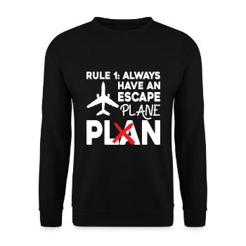 Pilote de ligne Pun Escape Pilote d’avion - Sweat-shirt Unisexe - noir - Devant - Alina (178cm) & Michal (187cm)