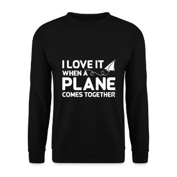 Pilote de ligne Pun Avion Aviation Pilote d’avion - Sweat-shirt Unisexe - noir - Devant - Alina (178cm) & Michal (187cm)