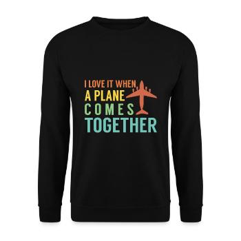 Airline Pilot Airplane Airline Flight - Unisex Sweatshirt - black - Front - Alina (178cm) & Michal (187cm)