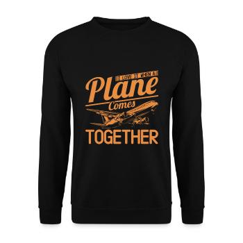 Flugzeug Pilot Geschenk Lustiger Piloten Spruch - Unisex Pullover - Schwarz - Vorne - Alina (178cm) & Michal (187cm)