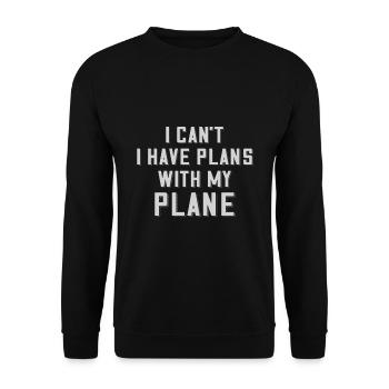 Airline Pilot Pun Flugzeugpiloten - Unisex Pullover - Schwarz - Vorne - Alina (178cm) & Michal (187cm)