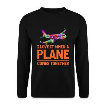Airline Pilot Flugzeug Aircraft Pun - Unisex Sweatshirt - black - Front - Alina (178cm) & Michal (187cm)