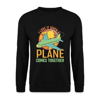 Pilot Flugzeug Aircraft - Unisex Sweatshirt - black - Front - Alina (178cm) & Michal (187cm)