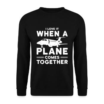 Airline Pilot Airplane Airline Flight - Unisex Sweatshirt - black - Front - Alina (178cm) & Michal (187cm)